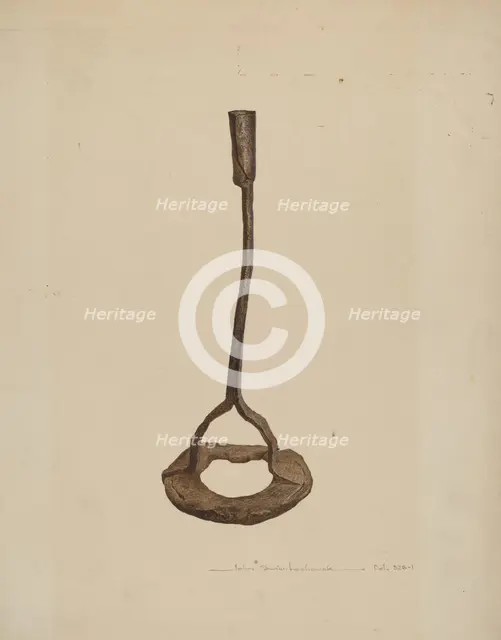 Horse Shoe Candle Holder, c. 1939. Creator: John Swientochowski.