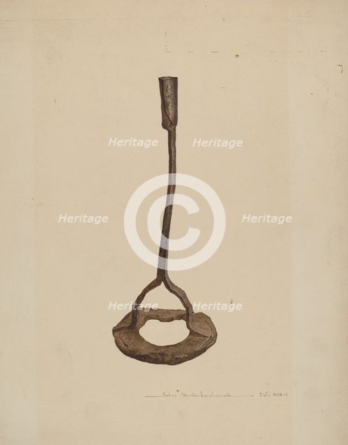 Horse Shoe Candle Holder, c. 1939. Creator: John Swientochowski.