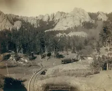 Horse Shoe Curve On B[urlington] and M[issouri River] R'y Buckhorn Mountains, 1891. Creator: John C. H. Grabill