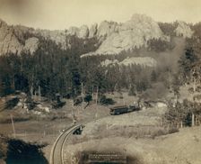 Horse Shoe Curve On B[urlington] and M[issouri River] R'y Buckhorn Mountains, 1891. Creator: John C. H. Grabill