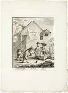 Horse Shoes, from The Games of the Urchins of Paris, 1770. Creator: Jean Baptiste Tilliard