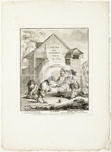 Horse Shoes, from The Games of the Urchins of Paris, 1770. Creator: Jean Baptiste Tilliard.