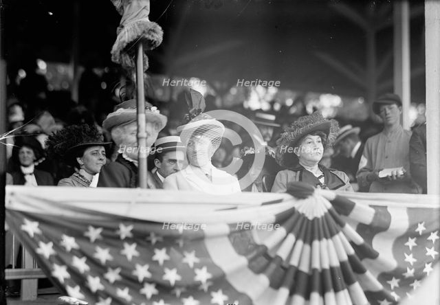 Horse Shows - at 55, Miss Bones And Dr. Grayson, Miss Margaret Wilson; Mrs. Woodrow Wilson, 1913. Creator: Harris & Ewing.