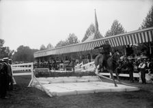 Horse Shows. Broad Jump, 1914. Creator: Harris & Ewing