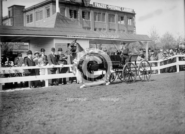 Horse Shows...Gen. Allen And Secretary Dickinson Standing Back of Fence..., 1911. Creator: Harris & Ewing.