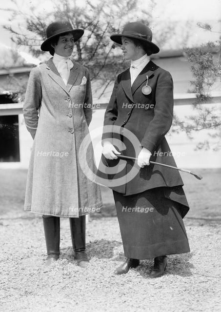 Horse Shows - Janette Allen (Left) Helen Buchanan, 1912. Creator: Harris & Ewing.