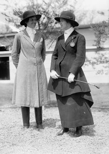 Horse Shows - Janette Allen (Left) Helen Buchanan, 1912. Creator: Harris & Ewing