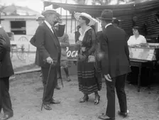 Horse Shows - Judge Moore And Mrs. Hitt, 1916. Creator: Harris & Ewing