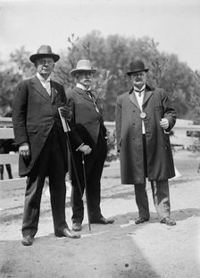 Horse Shows - Judge W.H. Moore; Gen. N.A. Miles; P.V. Degraw, 1911. Creator: Harris & Ewing