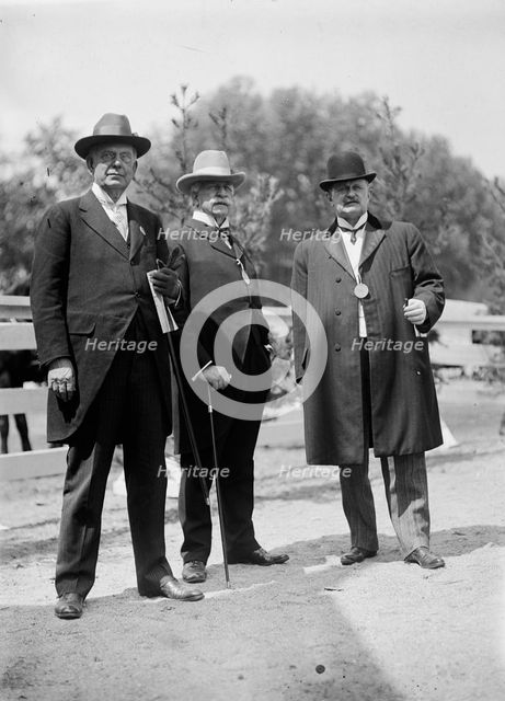 Horse Shows - Judge W.H. Moore; Gen. N.A. Miles; P.V. Degraw, 1911. Creator: Harris & Ewing.