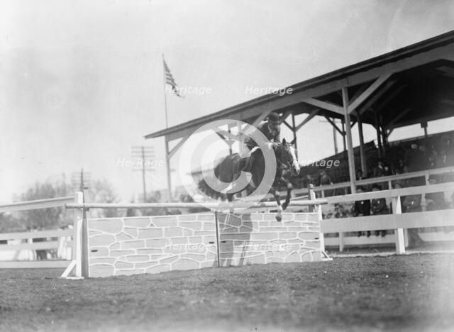 Horse Shows - Melvin Hazen Jumping, 1912. Creator: Harris & Ewing.