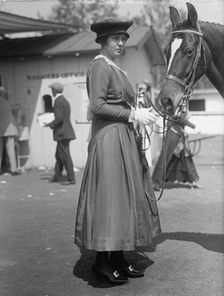 Horse Shows - Miss C. Vauclain, 1916. Creator: Harris & Ewing