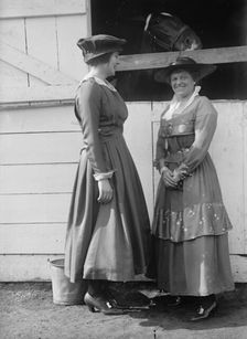 Horse Shows - Miss C. Vauclain And Mrs. Leiber, 1916. Creator: Harris & Ewing
