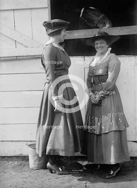 Horse Shows - Miss C. Vauclain And Mrs. Leiber, 1916. Creator: Harris & Ewing.