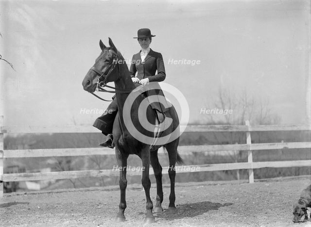 Horse Shows - Miss Harriet T. Wadsworth, 1911. Creator: Harris & Ewing.