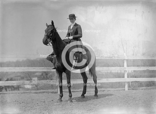 Horse Shows - Miss Harriet T. Wadsworth, 1911. Creator: Harris & Ewing.