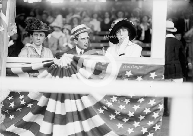 Horse Shows - Miss Helen Woodrow Bones; Dr. Cary T. Grayson; Miss Eleanor Wilson, 1913. Creator: Harris & Ewing.