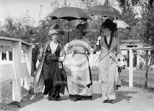 Horse Shows - Mrs. Burton Harrison; Mrs. W.J. Bryan; Mrs. Thomas F. Walsh, 1913. Creator: Harris & Ewing.