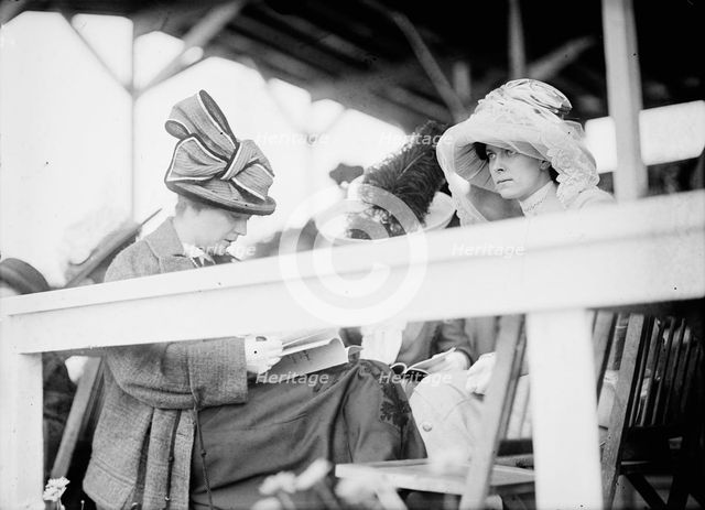 Horse Shows - Mrs. Longworth; Miss Mary Sutherland, 1911. Creator: Harris & Ewing.