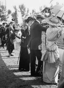 Horse Shows - Preston Gibson, Left, And Mrs. M. Townsend, 1914. Creator: Harris & Ewing