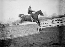 Horse Shows - Unidentified Men, Mtd. Or Hurdling, 1911. Creator: Harris & Ewing