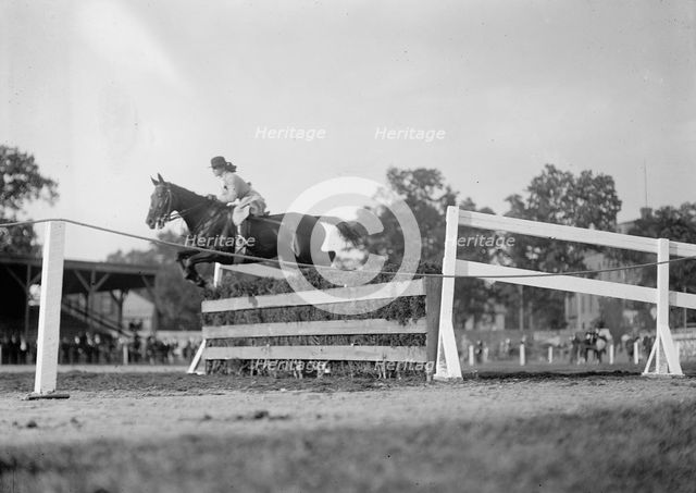 Horse Shows - Unidentified Entrants, Jumping, 1910. Creator: Harris & Ewing.