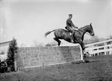 Horse Show - Hurdling. Johnston, Gordon, 1st Lt., U.S.A. 7th Cavalry, 1911. Creator: Harris & Ewing