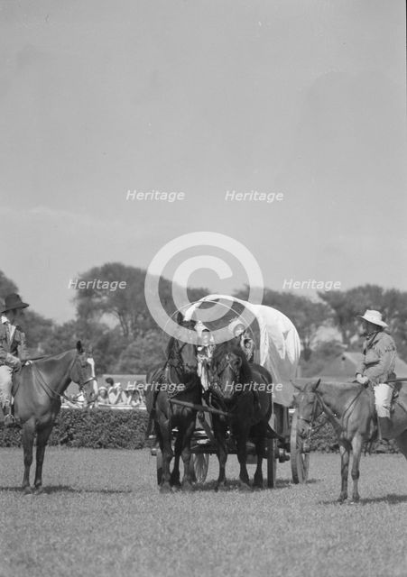 Horse show or show jumping event, between 1911 and 1942. Creator: Arnold Genthe.