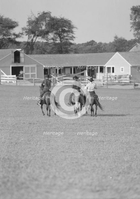 Horse show or show jumping event, between 1911 and 1942. Creator: Arnold Genthe.