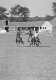 Horse show or show jumping event, between 1911 and 1942. Creator: Arnold Genthe