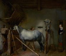 Horse Stable, about 1654. Creator: Gerard Terborch II