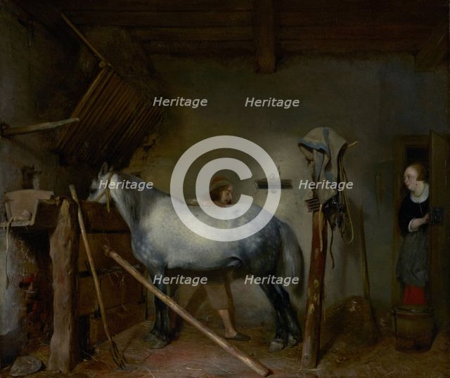 Horse Stable, about 1654. Creator: Gerard Terborch II.