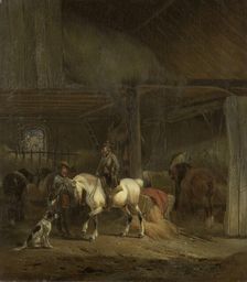 Horse Stable, c.1830-c.1840. Creator: Josephus Jodocus Moerenhout
