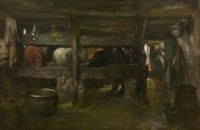 Horse Stable, c1860-1900. Creator: Jan Stobbaerts