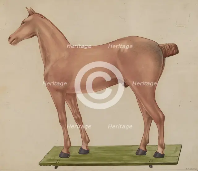 Horse Statue, c. 1937. Creator: Alf Bruseth.