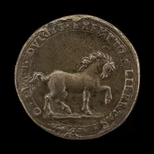 Horse Pawing the Earth [reverse], c. 1545. Creator: Unknown