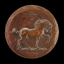 Horse Pawing the Earth [reverse], c. 1550. Creator: Danese Cattaneo