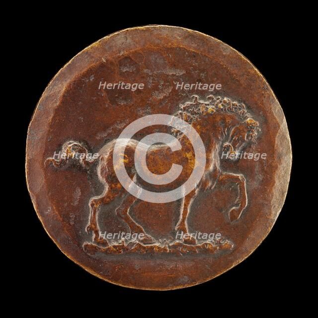 Horse Pawing the Earth [reverse], c. 1550. Creator: Danese Cattaneo.