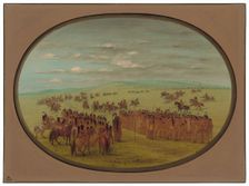 Horse Racing - Minatarrees, 1861/1869. Creator: George Catlin