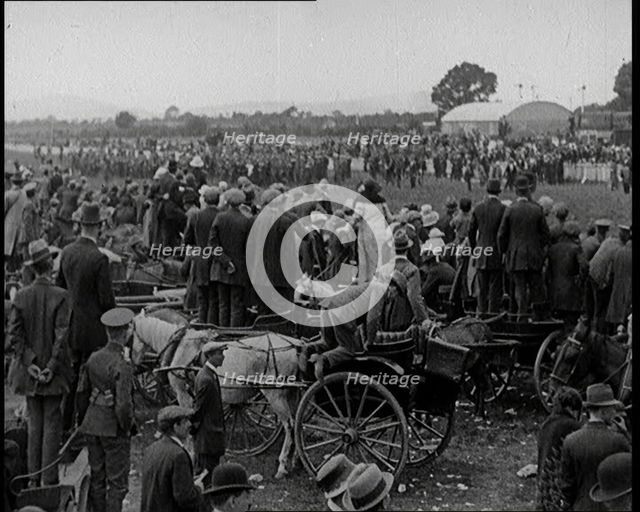 Horse Racing Enthusiasts Gathering for a Race in Southern Ireland, United Kingdom, 1921. Creator: British Pathe Ltd.