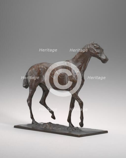 Horse Walking, original wax possibly early 1870s, cast c. 1920/1921. Creator: Edgar Degas.