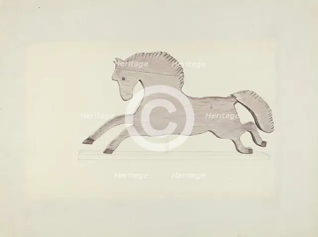Horse Weather Vane, 1935/1942. Creator: Mildred E Bent.