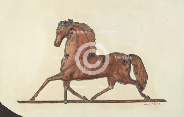 Horse Weather Vane, 1935/1942. Creator: Dolores Haupt.