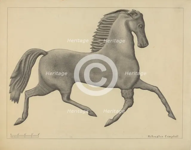Horse Weather Vane, c. 1936. Creator: Rollington Campbell.