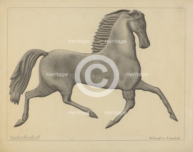 Horse Weather Vane, c. 1936. Creator: Rollington Campbell.