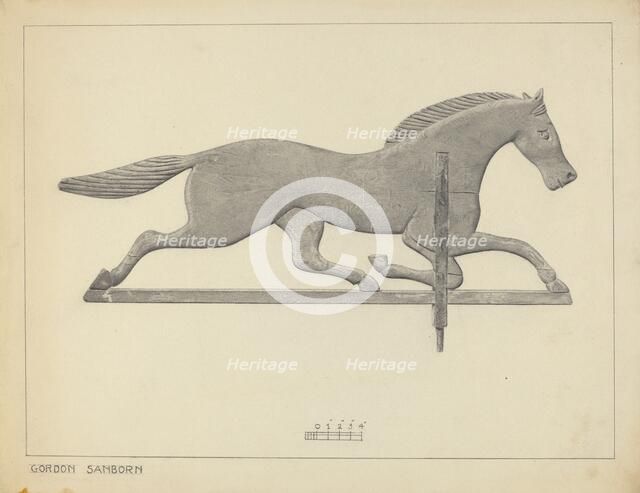 Horse Weather Vane, c. 1937. Creator: Gordon Sanborn.