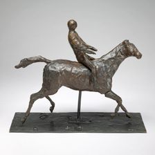 Horse with Jockey; Horse Galloping, Turning Head to the Right, Feet Not Touching the Ground... Creator: Edgar Degas
