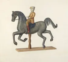 Horse with Rider, 1935/1942. Creator: Selma Sandler