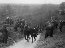 Horse towing a car up Ibberton Hill, Dorset, MCC Exeter Trial, 1930. Artist: Bill Brunell