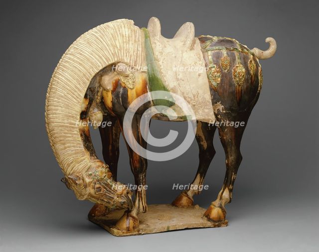 Horse (Tomb Figure), Tang dynasty (618-907), first half of 8th century, with restored head and neck. Creator: Unknown.